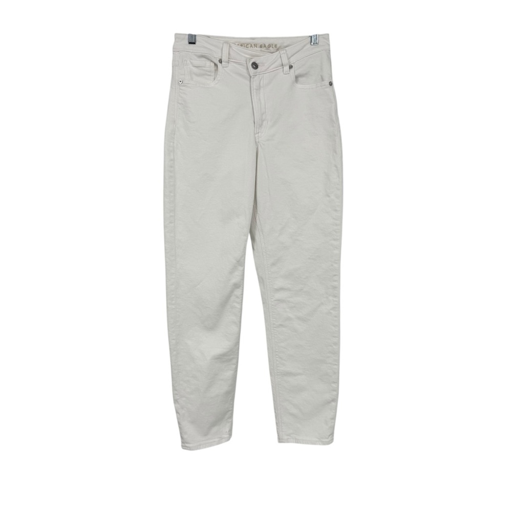 American Eagle Outfitter Size 6 Long White Cotton/Recycled Cotton/Elastane Jeans